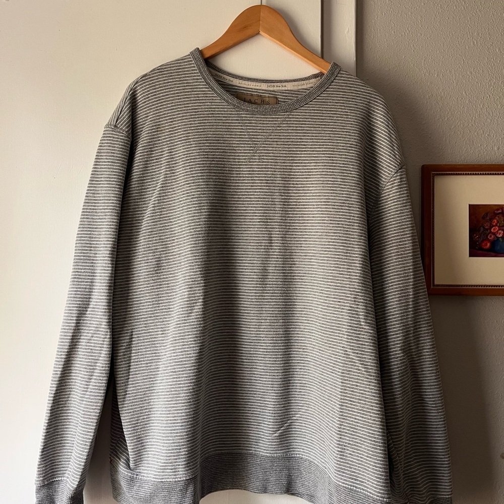 Jachs Men's Crewneck Sweater in Gray Stripes